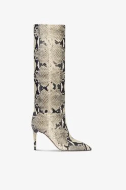 Boots In Natural Python-print Leather
