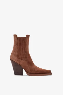 Paris Texas Canyon Brown Calf Suede Ankle Boots