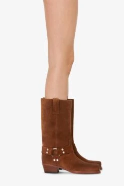 Boots In Cognac Calf Suede Leather -Paris Texas Brand Shop PX662XWACS690COGNAC 10