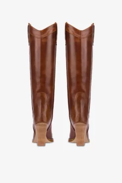 Paris Texas Pointed Knee-high Boots In Shiny Vintage Leather -Paris Texas Brand Shop PX685XSVCLCUOIO 04 scaled
