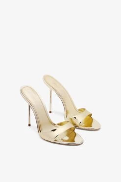 Paris Texas Gold Mirrored Leather Mule -Paris Texas Brand Shop PX836XNPMR515GOLD 02