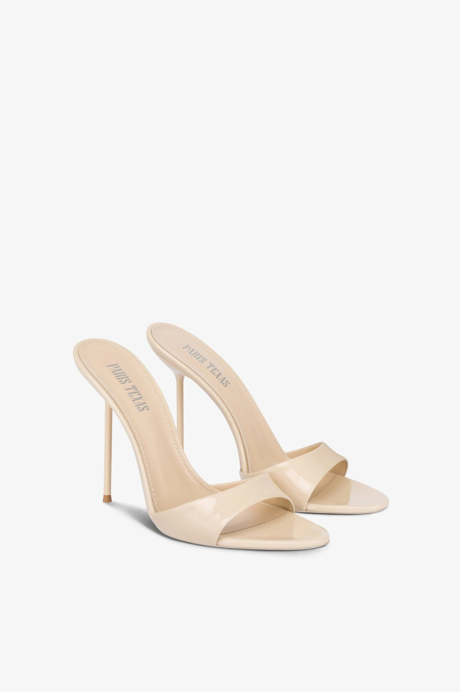 Mules In Almond Patent Leather 4 Mules In Almond Patent Leather - Image 2