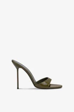 Paris Texas Mules In Safari-colored Patent Leather
