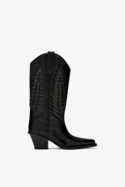 Paris Texas Black Lizard-effect Nappa Leather Boots