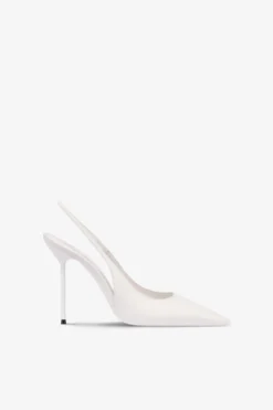 Slingbacks In White Leather
