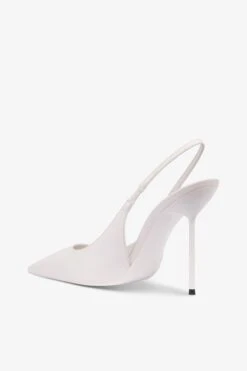 Slingbacks In White Leather 12 Slingbacks In White Leather -Paris Texas Brand Shop PX913XNPP3WHITE 5
