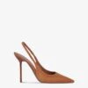 Slingbacks In Cognac Suede Leather