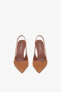 Slingbacks In Cognac Suede Leather -Paris Texas Brand Shop PX913XSA04M979COGNAC 3