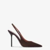 Slingbacks In Ebony Suede Leather