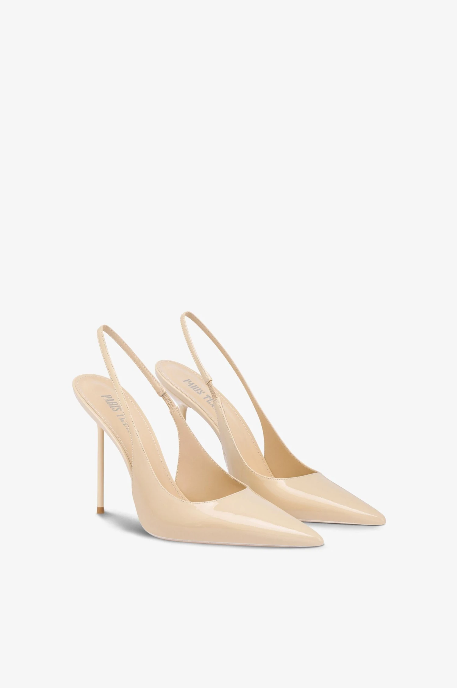Slingbacks In Almond Patent Leather 4 Slingbacks In Almond Patent Leather - Image 2