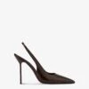 Paris Texas Slingbacks In Chocolate Patent Leather