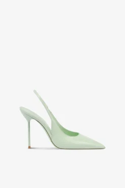Paris Texas Slingbacks In Mint Patent Leather