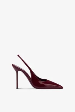 Paris Texas Slingbacks In Rouge Noir Patent Leather