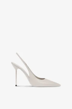 Slingbacks In Grey Patent Leather
