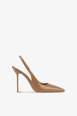 Paris Texas Slingbacks In Caramel Patent Leather