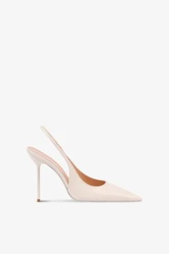Paris Texas Slingbacks In Ivory Patent Leather