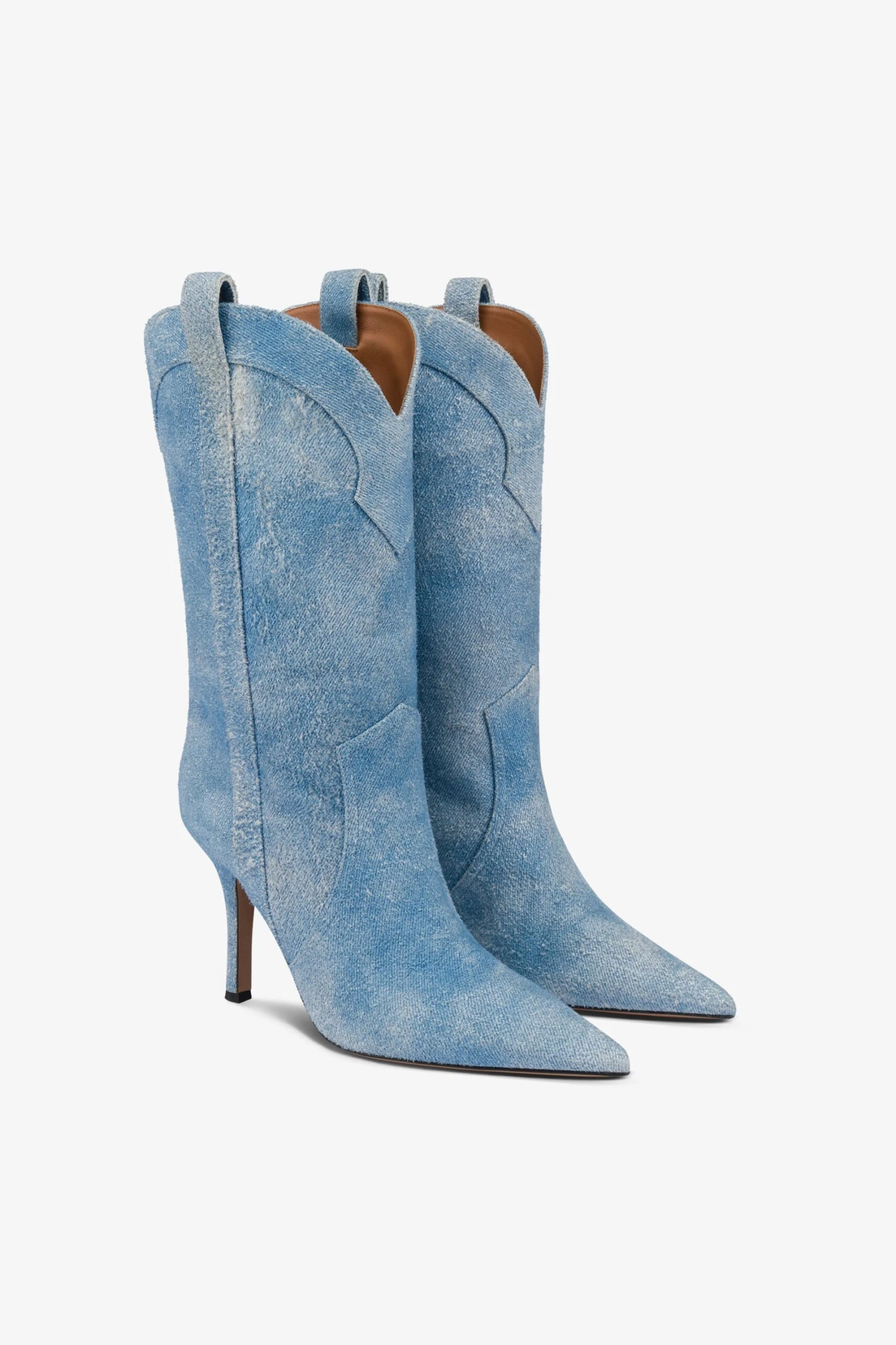 Paris Texas Boots In Denim Suede Leather 4 Paris Texas Boots In Denim Suede Leather - Image 2