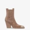 Paris Texas Pointed Ankle Boots In Smooth Koala Suede Leather -Paris Texas Brand Shop PX959XV003468KOALA 01