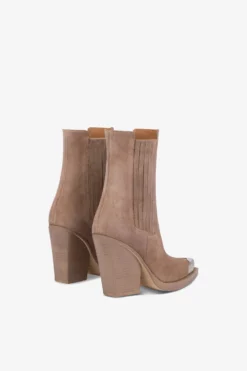 Paris Texas Pointed Ankle Boots In Smooth Koala Suede Leather -Paris Texas Brand Shop PX959XV003468KOALA 03 scaled