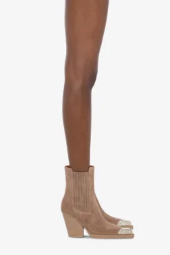 Paris Texas Pointed Ankle Boots In Smooth Koala Suede Leather -Paris Texas Brand Shop PX959XV003468KOALA 10 scaled