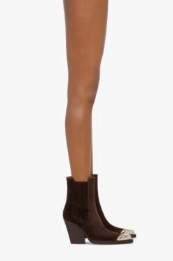 Paris Texas Pointed Ankle Boots In Smooth Pepper Suede Leather -Paris Texas Brand Shop PX959XV003PEPE 10