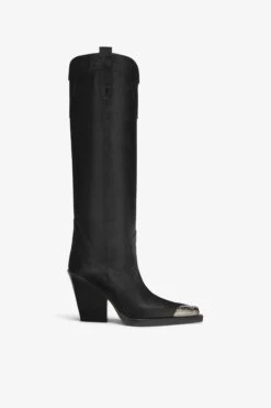 Paris Texas Brand Shop 33 Paris Texas Black Leather Embellished Toe Boot