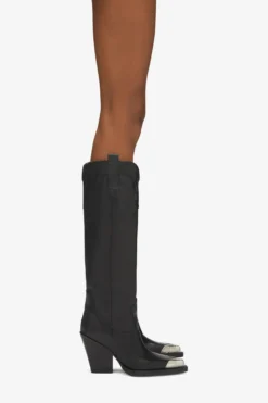 Paris Texas Black Leather Embellished Toe Boot -Paris Texas Brand Shop PX965XLTH3NERO 10 scaled