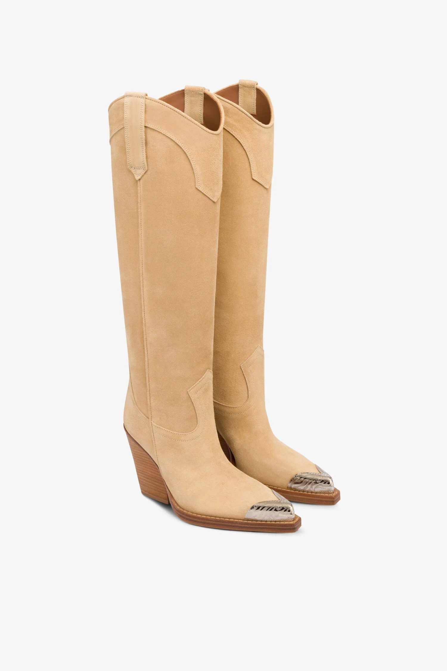 Paris Texas Boots In Ecru Suede Leather 4 Paris Texas Boots In Ecru Suede Leather - Image 2