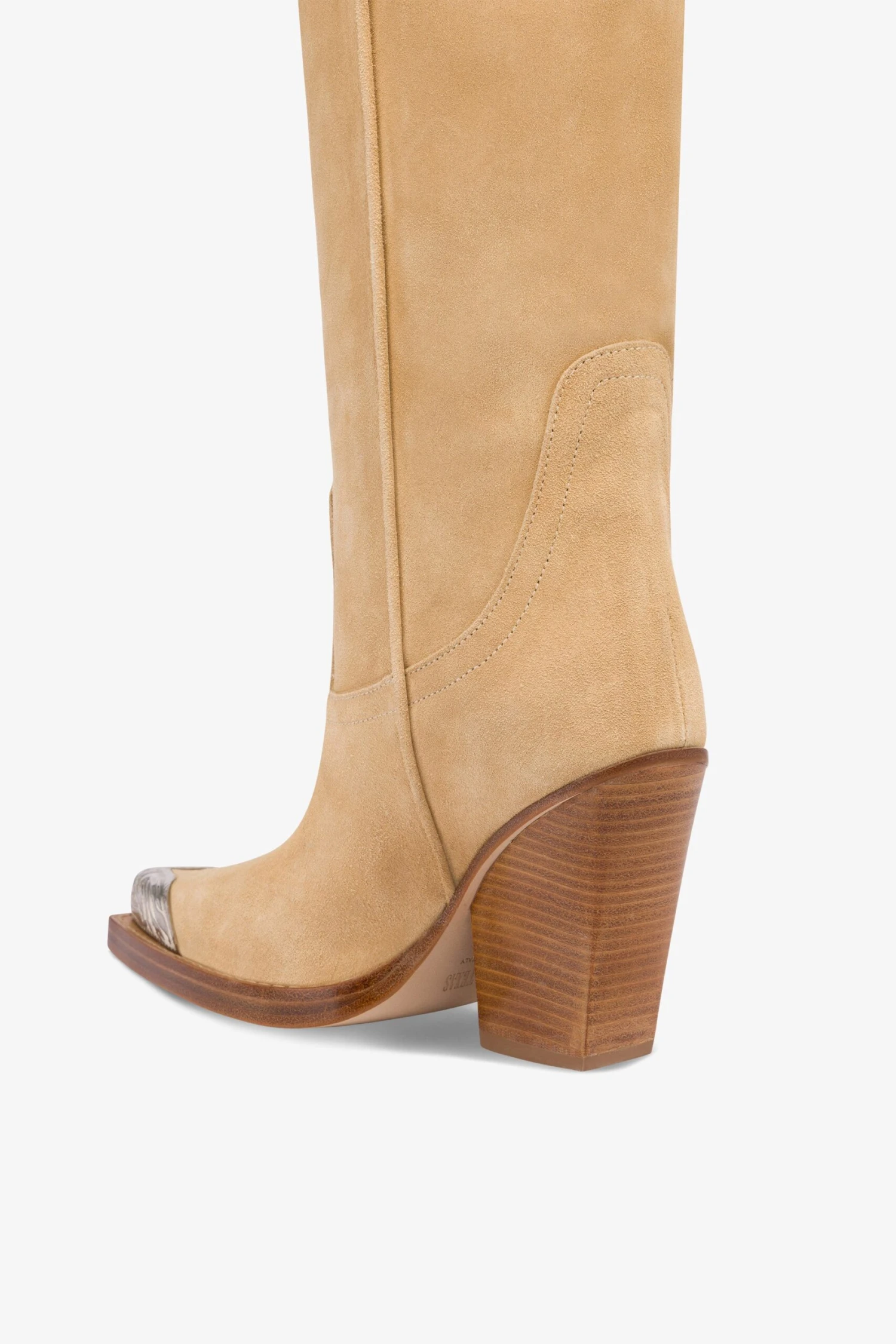 Paris Texas Boots In Ecru Suede Leather 7 Paris Texas Boots In Ecru Suede Leather - Image 5