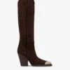 Paris Texas Pointed Knee-high Boots In Smooth Pepper Suede Leather 1 Paris Texas Pointed Knee-high Boots In Smooth Pepper Suede Leather -Paris Texas Brand Shop PX965XV003PEPE 01