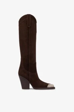 Paris Texas Brand Shop 27 Paris Texas Pointed Knee-high Boots In Smooth Pepper Suede Leather