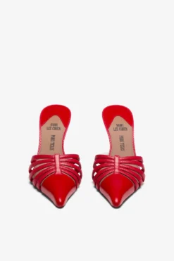 Paris Texas Red Leather Cut-out Mule -Paris Texas Brand Shop PXNL02XSHPTROSSO 03 scaled